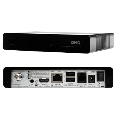 Abbildung von VU+ Plus Zero E2 Linux Full HD H265 Sat 1x DVB S2 Receiver Schwarz + 300Mbit Wlan Stick mit 5dB Antenne