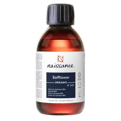 Abbildung von Naissance Distelöl Bio (Nr. 243) 225ml Kaltgepresst, Zertifiziert Safloröl, Natürliches Gesichtsöl für Haare, Haut, Kosmetik