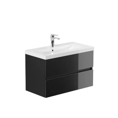 Abbildung von HOME DELUXE Badmöbel Set WANGEROOGE BIG Deluxe, (1 St., wahlweise mit Hängeschrank &amp; Spiegel), inkl. Waschbecken Softclose Funktion, B 80 cm, Badschrank