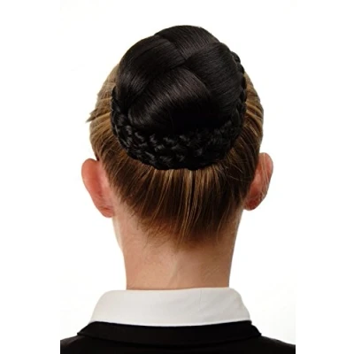 Abbildung von WIG ME UP N796 3 Dutt Haarteil aufwendig geflochten Haarknoten Tracht Steck Kamm Braun Dunkelbraun