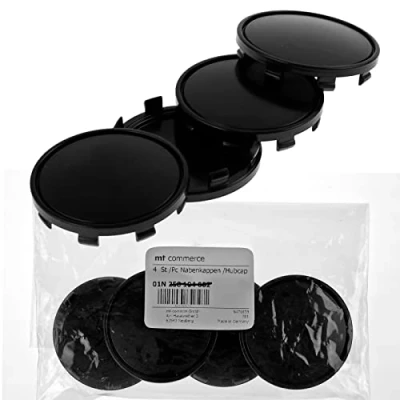 Abbildung von 4x 61mm Nabenkappen Felgen Deckel Radnaben Kappen Schwarz Gewölbt für AUDI