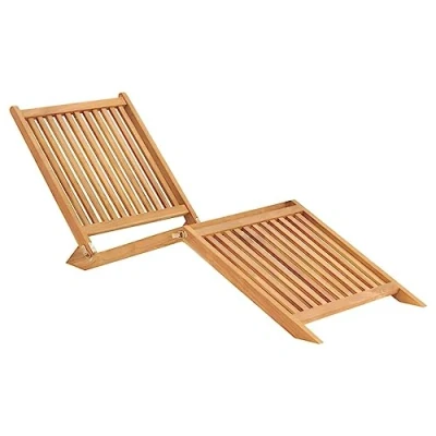 Abbildung von vidaXL Teak Massiv Sonnenliege Klappbar Gartenliege Holzliege Liegestuhl Liege Relaxliege Saunaliege Gartenmöbel Strandliege Klappliege