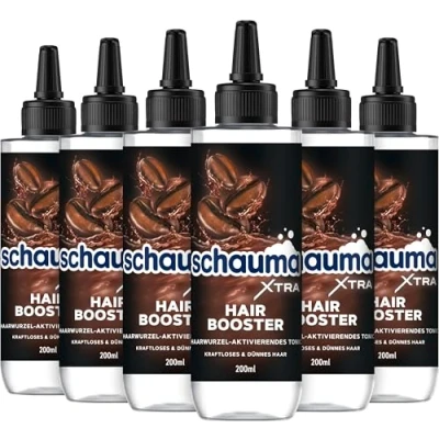 Abbildung von SCHAUMA Hair Booster Tonic (6 x 200 ml), hilft Haarausfall vorzubeugen, Kopfhaut Tonikum mit Koffein aktiviert die Haarwurzel bei kraftlosem &amp; dünnem Haar