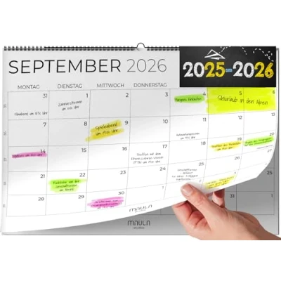 Abbildung von Familienplaner 2025 2026 Familienkalender &amp; Wandkalender für Zuhause, Büro und Familie Jahreskalender Juli bis Dezember Praktischer Kalender Wand Planung