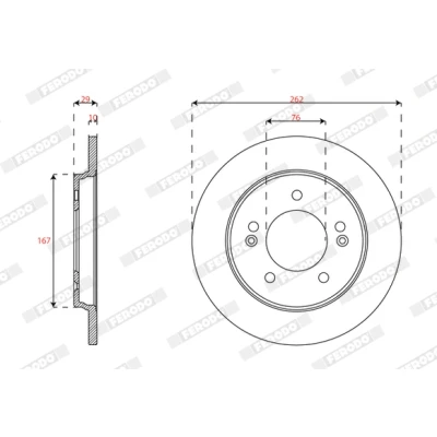 Abbildung von FERODO Bremsscheibe 10mm 5 12.4 Belüftet beschichtet DDF2848C 58411C9500 Bremsscheiben, Scheibenbremsen