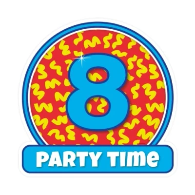 Abbildung von Türbrett 8 Jahre Party 50 cm