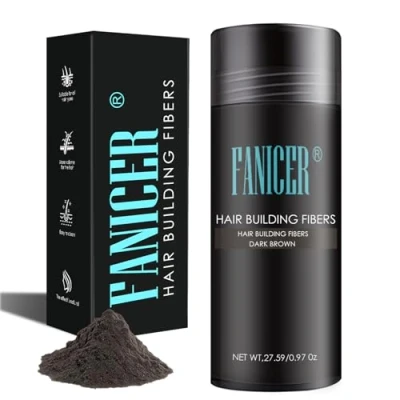 Abbildung von Streuhaar zur Haarverdichtung,Haarpuder für Dünnes Haar,Hair Fibers Haarverdichtung,Schütthaar einen authentischen Look,lassen Sie das Haar in Sekunden dicker,Dunkelbraun