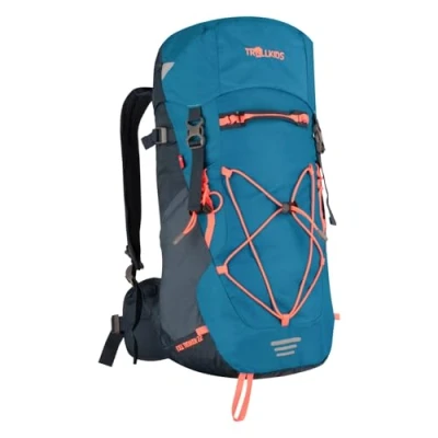 Abbildung von Trollkids Kinder Rucksack Fjell, Arktikblau/Dunkles navy/Glühendes Orange, 22L