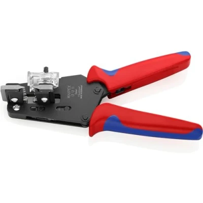 Abbildung von KNIPEX Präzisions Abisolierzange mit Formmessern 1,5/2,5/4/6 mm² Mehrkomponenten Hüllen brüniert 195 mm 12 11