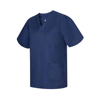 Abbildung von MISEMIYA Medizinische Uniformen Unisex Top Krankenschwester Krankenhaus Berufskleidung 4XL, Marineblau