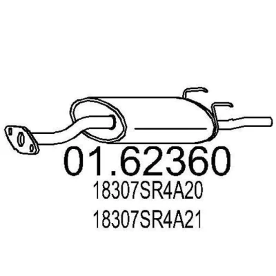 Abbildung von MTS 01.62360 Endschalldämpfer 1080 HONDA: CIVIC 6 Stufenheck, Aerodeck, 5 Stufenheck