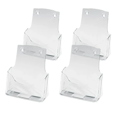 Abbildung von SIGEL LH112 Tisch Prospekthalter DIN A5 aus hochwertigem Acryl, 4 er Pack Prospektständer Flyerhalter