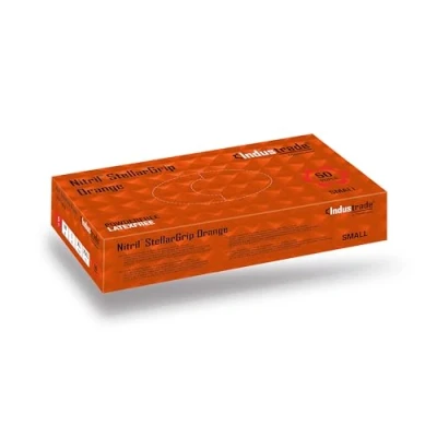 Abbildung von Industrade® Einmalhandschuhe Nitril® StellarGrip orange S