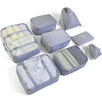 Abbildung von BillyBath Koffer Organizer set, Packing Cubes Kleidertaschen Schuhbeutel Reiseorganizer Packwürfel Kosmetik Travel Packtaschen für (8 teilig, Grau)