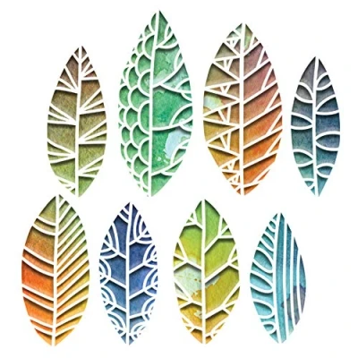 Abbildung von Thinlits Stanzschablonen Set, 8 Stück, ausgeschnittene Blätter von Tim Holtz