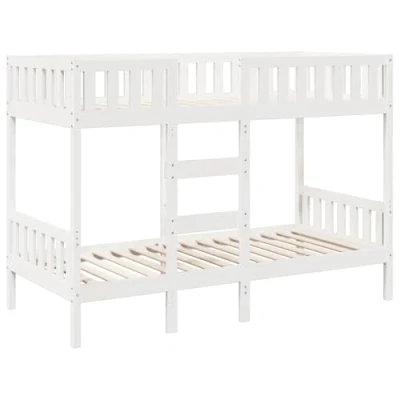 Abbildung von vidaXL Bett Etagenbett Weiß 75x190 cm Massivholz Kiefer