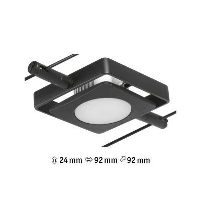 Abbildung von Paulmann 94425 CorDuo LED Seilsytem Spot MacLED DC incl. 1x4,5 Watt erweiterbar Schwarz matt, Chrom Drahtseil Metall 3000 K