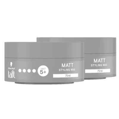 Abbildung von Schwarzkopf TAFT Styling Wax Matt (2x 75 ml), Haarwax für mattes Finish mit langanhaltendem Halt, schonend Haar und Kopfhaut, veganes, Haarstyling