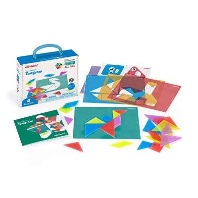 Abbildung von Miniland Translucent Tangram, Tangramspiel für Leuchttische
