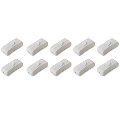 Abbildung von edi tronic 10 x Schnurschalter weiß 2A 250V Schnurzwischenschalter Lampe Schalter Lampenschalter