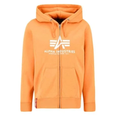 Abbildung von Alpha Industries Basic ZIP Hoody Sweatjacke, Herren, Größe: Large, Tangerine