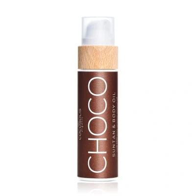 Abbildung von COCOSOLIS CHOCO Bräunungsbeschleuniger Bio Bräunungsöl mit Vitamin E &amp; Duft nach Schokolade für schnelle intensive Bräune Bräunungsverstärker satte pflegende Bodylotion