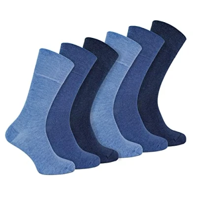Abbildung von IOMI 6er Pack Herren Socken Ohne Gummibund Extra Weit Bambus Diabetikersocken für Geschwollene Beine (39 45, Navy blau)