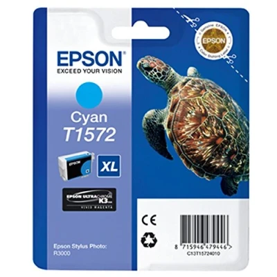Abbildung von Epson T1572 Tintenpatrone Schildkröte, Singlepack, cyan