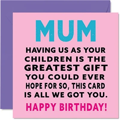 Abbildung von Stuff4 Lustige Muttertagskarten für Mama Greatest Gift Mum Witz Happy Birthday Karte von Tochter Sohn, Mutter Geburtstagsgeschenke, 145 mm x Muttertagsgrußkarten