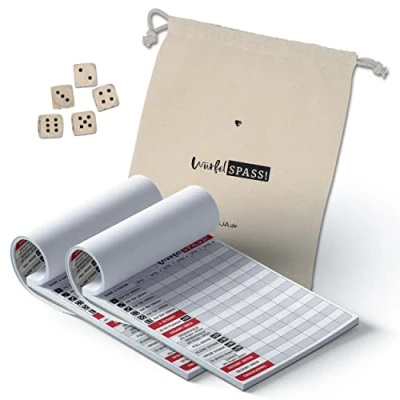 Abbildung von TOBJA Würfelspiel Block für Senioren DIN A5 Extra große Schrift/Zahlen Ersatzblöcke 2er Set Knobelblock Seniorenspiele Spielblock (Set Blöcke in Beutel)