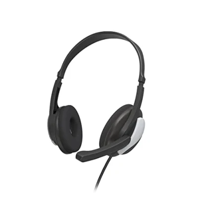 Abbildung von Hama PC Office Headset &quot;HS P100 V2&quot;, Stereo, Schwarz, (Empfindlichkeit Kopfhörer&amp;Mikrofon: 95 dB +/ 3 &amp; 42 dB)