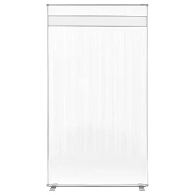 Abbildung von magnetoplan Raumteiler Polycarbonatscheibe mit magnetowand® Leiste HxBxT 1800 x 1000 350 mm