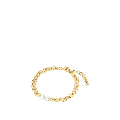Abbildung von Yokoamii Damen Armband aus Metall gelbvergoldet 14 Karat mit potato Muschelkernperle ca. 6,0 6,5 mm Modeschmuckarmband