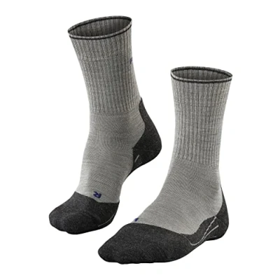 Abbildung von FALKE Herren Wandersocken TK2 Explore Wool Silk M SO Wolle antiblasen dick 1 Paar, Grau (Light Grey 3400), 42 43