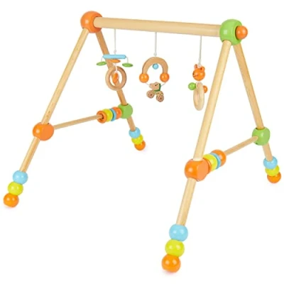 Abbildung von Bieco Baby Gym Spieltrapez höhenverstellbar Spielbogen Holz Spielebogen Mobile Activity Center Holzspielzeug Spielzeug Trendy
