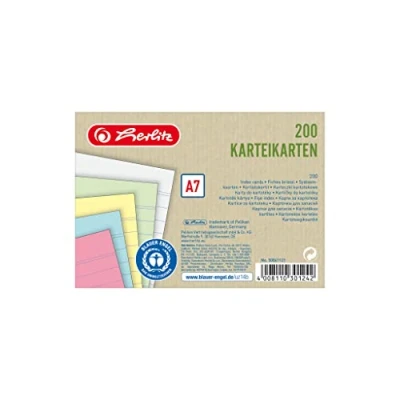 Abbildung von Herlitz Karteikarten, Mehrfarbig, A7