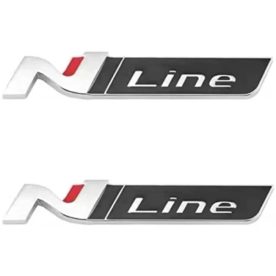 Abbildung von Genetics Yuzhao Aufkleber für Hyundai Kona, Heckklappe, N Line Logo, 11,6 x 2,2 cm, 2 Stück