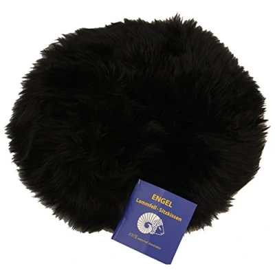 Abbildung von Reissner Lammfelle Sitzauflage DIANA 34 SCH Schaffell hochwollig rund 34cm schwarz