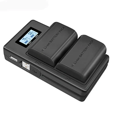 Abbildung von CITYORK LP E6 E6N Ersatzakku (2000 mAh) und Schnellladegerät für Canon EOS 5D Mark II/III/IV, 5DS, 5DS R, 6D, 7D, 7D II, 60D, 60Da, 70D, 80D, XC10, Schwarz, 2 Stück