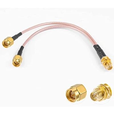 Abbildung von Vecys SMA Splitterkabel RP Buchse auf Dual Stecker Koaxialkabel 3 Wege Splitter V Typ RG316 6&quot;/15CM für 2G 3G 4G LTE Antenne Router Gateway Modem MiFi Mobile Hotspot