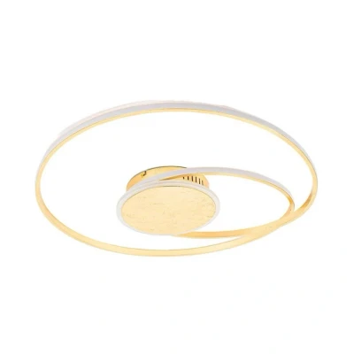 Abbildung von Lindby LED Deckenleuchte Dorle, dimmbar, Leuchtmittel fest verbaut, warmweiß, Modern, Eisen, Aluminium, Kunststoff, gold, 2 flammig, inkl.