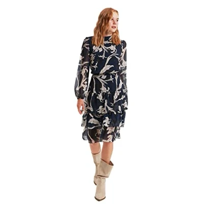 Abbildung von TRENDYOL Damen Navy Cocktail Dress, Marineblau, 40 EU