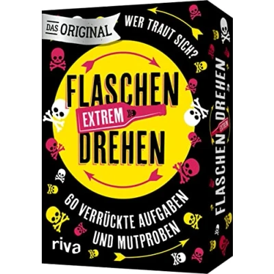 Abbildung von Flaschendrehen Extrem: 60 verrückte Aufgaben und Mutproben. Das Original. Der Spieleklassiker ab 18 Jahren tolles Geschenk zum Geburtstag, Valentinstag, Weihnachten, Wichteln