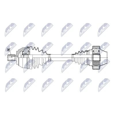Abbildung von NTY NPW VW 219 Antriebswelle Vorderachse links, rechts 466mm VOLKSWAGEN: Amarok Pickup