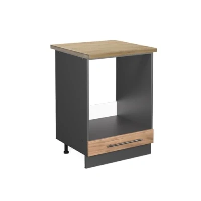 Abbildung von Vicco Herdumbauschrank Fame Line, Goldkraft Eiche/Anthrazit, 60 cm, AP Eiche