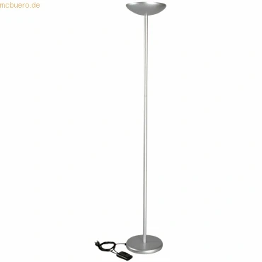 Abbildung von Maul Halogen Deckenfluter MAULsky Stufenlos dimmbar Leselampe mit Fußschalter Elegante Stehlampe für Wohnzimmer, Büro oder Arbeitszimmer Lampe 183 cm Höhe Silber