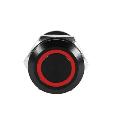Abbildung von Keenso Auto LED Druckknopf, 12V 2A 12mm Momentan Druckknopf Wasserdicht Taster Power Ein/Aus Schalter (Rot)