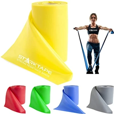 Abbildung von Starktape Resistance Bands Widerstandsbänder Latexfrei Professional Fitnessbänder für Home Training, Physiotherapie, Pilates, Krafttraining und Rehabilitation 23 Meter Gelb
