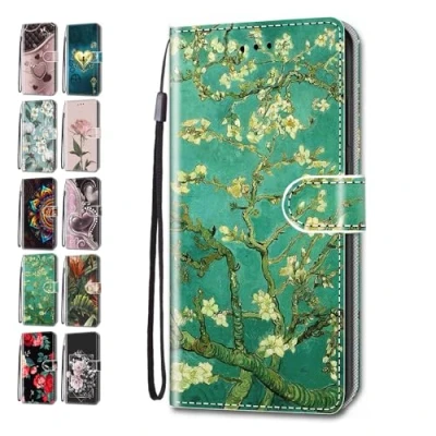 Abbildung von Handyhülle für Huawei P20 Lite Hülle Muster Lederhülle Klapphülle Tasche Flip Case Cover Schutzhülle mit Kartenfach Handytasche Aprikose