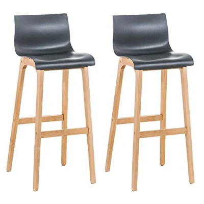 Abbildung von CLP 2er Set Barhocker Hover Kunststoff Mit Gaslift I Barstuhl Gestell In Chrom Optik Höhenverstellbarer Stuhl, Farbe:grau